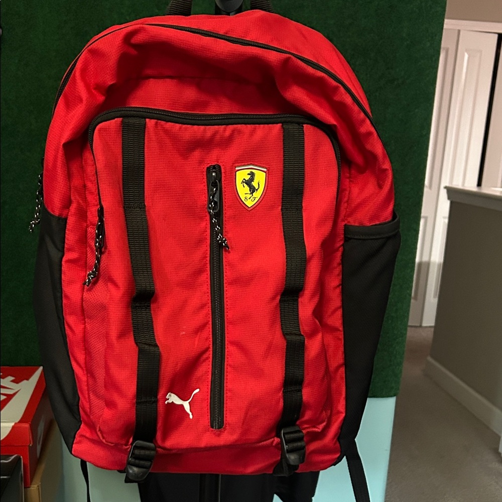 Ferrari Red and Black Backpack with Logo